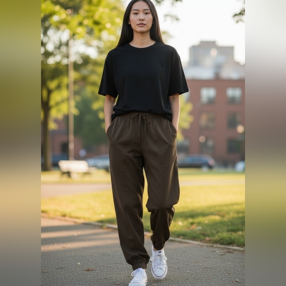 Lululemon Black Joggers Women’s Size S Elastic Waist Drawstring Ankle Cuffs